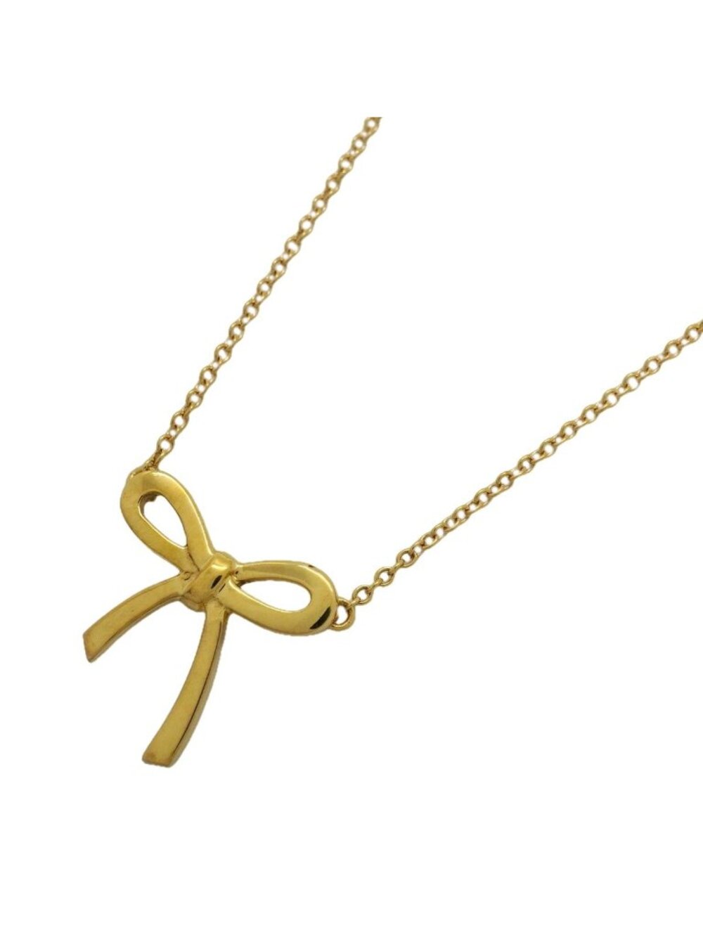 Tiffany & Co Necklace Bow Ribbon 18K Yellow Gold